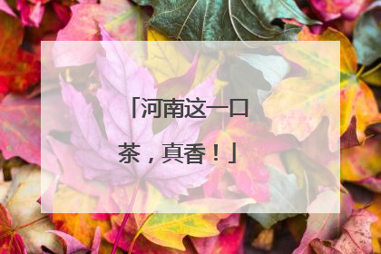 河南这一口茶，真香！