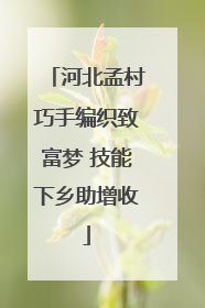 河北孟村巧手编织致富梦 技能下乡助增收
