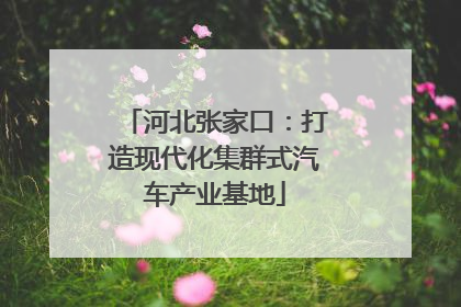 河北张家口：打造现代化集群式汽车产业基地