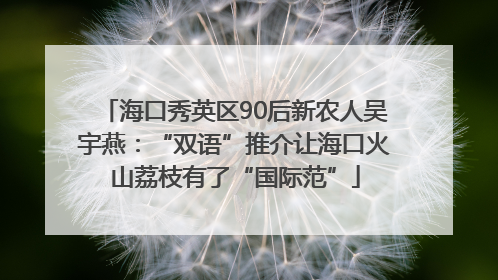 海口秀英区90后新农人吴宇燕：“双语”推介让海口火山荔枝有了“国际范”
