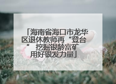 海南省海口市龙华区退休教师再“登台” 挖掘银龄富矿 用好银发力量