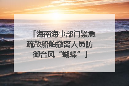 海南海事部门紧急疏散船舶撤离人员防御台风“蝴蝶”