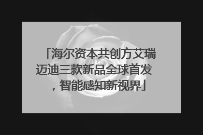 海尔资本共创方艾瑞迈迪三款新品全球首发，智能感知新视界