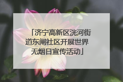 济宁高新区洸河街道东闸社区开展世界无烟日宣传活动