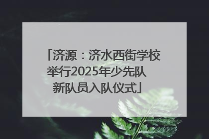 济源：济水西街学校举行2025年少先队新队员入队仪式