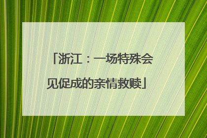 浙江：一场特殊会见促成的亲情救赎