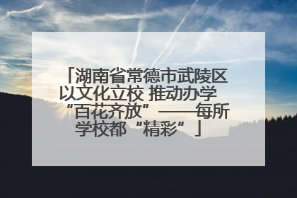 湖南省常德市武陵区以文化立校 推动办学“百花齐放”——每所学校都“精彩”