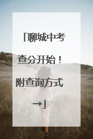 聊城中考查分开始！附查询方式→