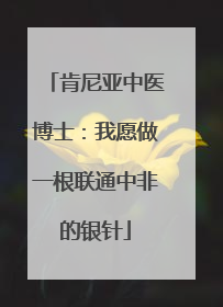 肯尼亚中医博士：我愿做一根联通中非的银针