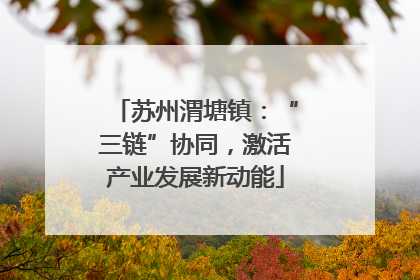 苏州渭塘镇：“三链”协同，激活产业发展新动能