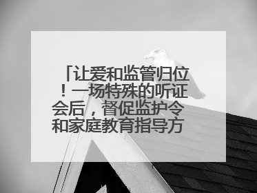 让爱和监管归位！一场特殊的听证会后，督促监护令和家庭教育指导方案同时送达
