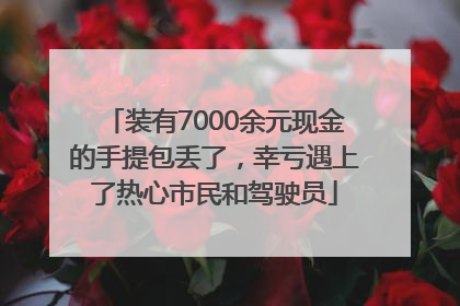 装有7000余元现金的手提包丢了，幸亏遇上了热心市民和驾驶员