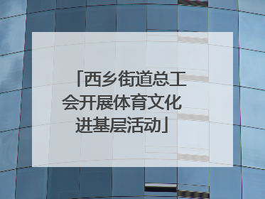 西乡街道总工会开展体育文化进基层活动