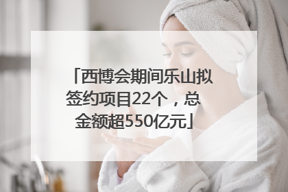 西博会期间乐山拟签约项目22个，总金额超550亿元