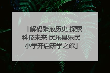 解码张掖历史 探索科技未来 民乐县乐民小学开启研学之旅