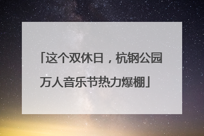 这个双休日，杭钢公园万人音乐节热力爆棚