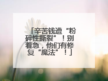 辛苦钱遭“粉碎性撕裂”！别着急，他们有修复“魔法”！