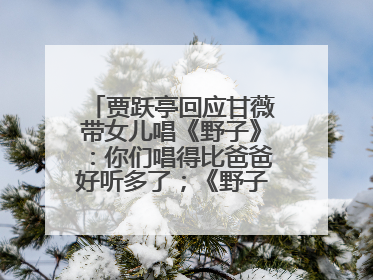 贾跃亭回应甘薇带女儿唱《野子》：你们唱得比爸爸好听多了；《野子》曾是贾跃亭“代表作”