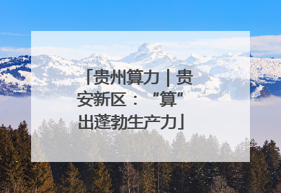 贵州算力｜贵安新区：“算”出蓬勃生产力