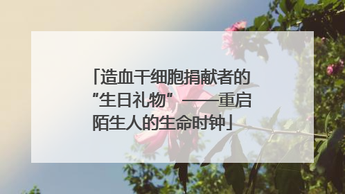 造血干细胞捐献者的“生日礼物”——重启陌生人的生命时钟
