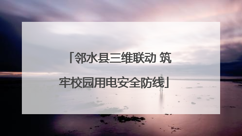 邻水县三维联动 筑牢校园用电安全防线