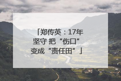 郑传英：17年坚守 把“伤口”变成“责任田”