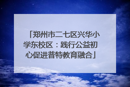 郑州市二七区兴华小学东校区：践行公益初心促进普特教育融合