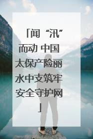 闻“汛”而动 中国太保产险丽水中支筑牢安全守护网