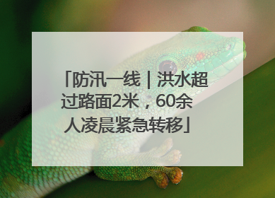 防汛一线｜洪水超过路面2米，60余人凌晨紧急转移