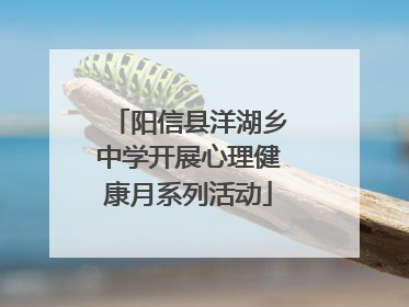 阳信县洋湖乡中学开展心理健康月系列活动