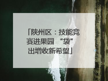 陕州区：技能竞赛进果园 “袋”出增收新希望