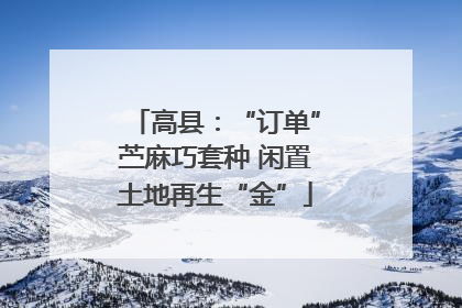 高县：“订单”苎麻巧套种 闲置土地再生“金”
