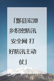 黟县宏潭乡织密防汛安全网 打好防汛主动仗