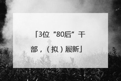 3位“80后”干部，（拟）履新