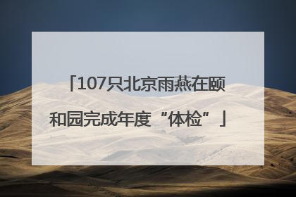 107只北京雨燕在颐和园完成年度“体检”
