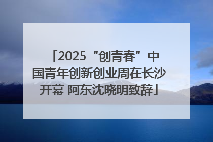 2025“创青春”中国青年创新创业周在长沙开幕 阿东沈晓明致辞
