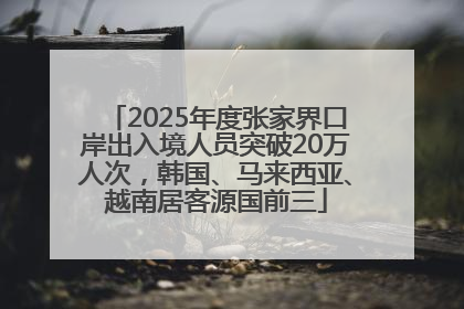 2025年度张家界口岸出入境人员突破20万人次，韩国、马来西亚、越南居客源国前三
