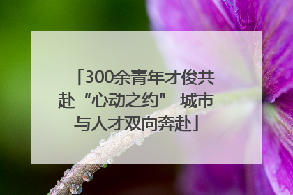 300余青年才俊共赴“心动之约” 城市与人才双向奔赴