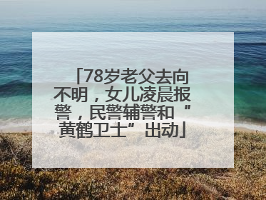 78岁老父去向不明，女儿凌晨报警，民警辅警和“黄鹤卫士”出动
