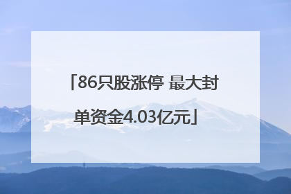 86只股涨停 最大封单资金4.03亿元